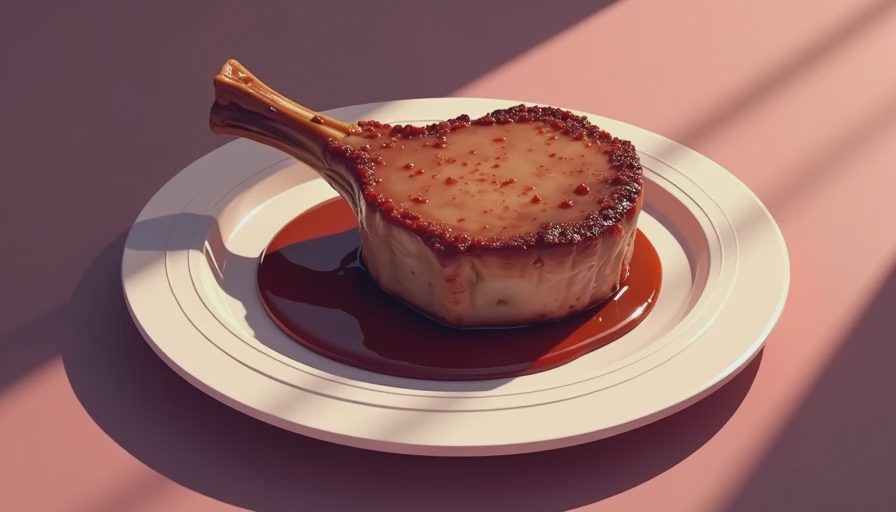 Illustration for braised pork chops