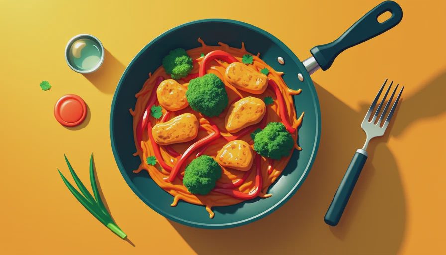 Visual context for orange chicken stir fry