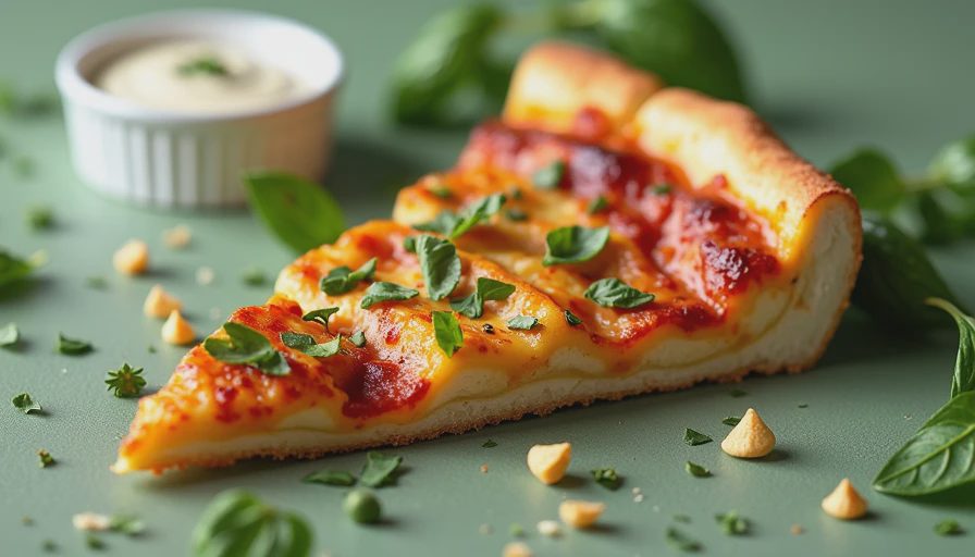 Visual context for chicken pizza with ranch dressing