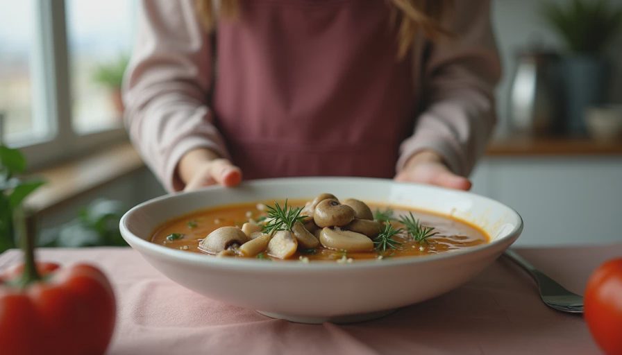 Visual context for asian mushroom soup