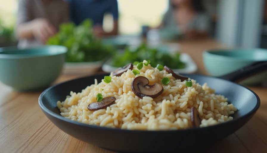 Visual context for creamy mushroom rice