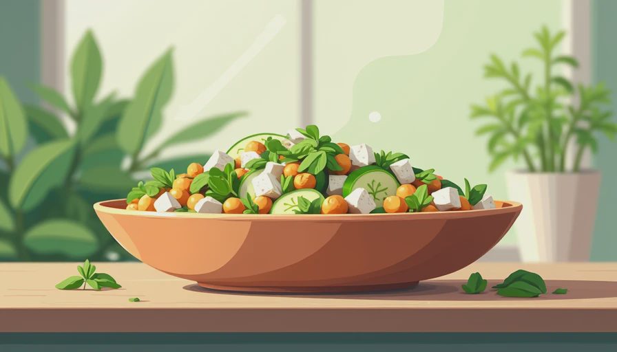 Visual context for chickpea cucumber feta salad