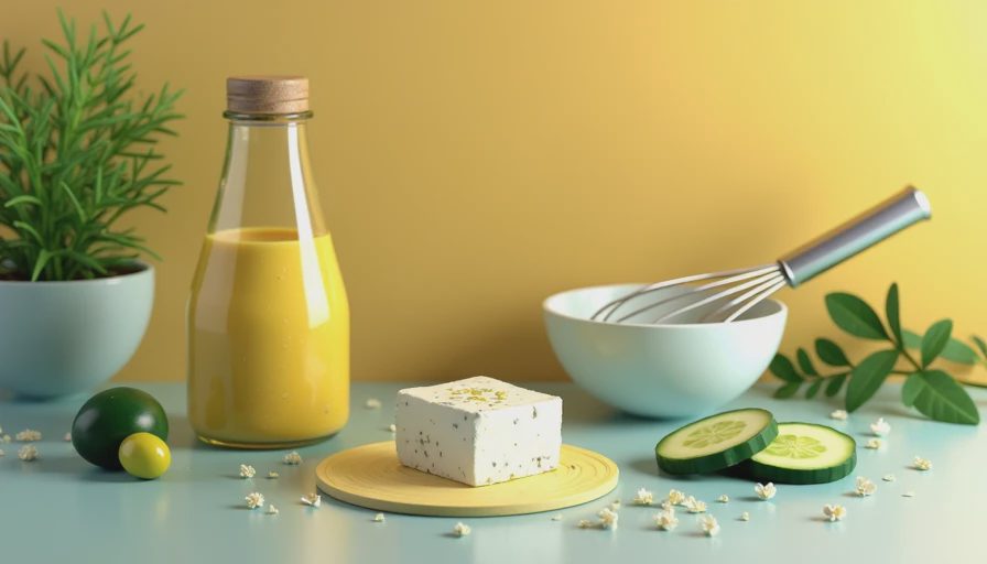 Visual context for creamy greek salad dressing