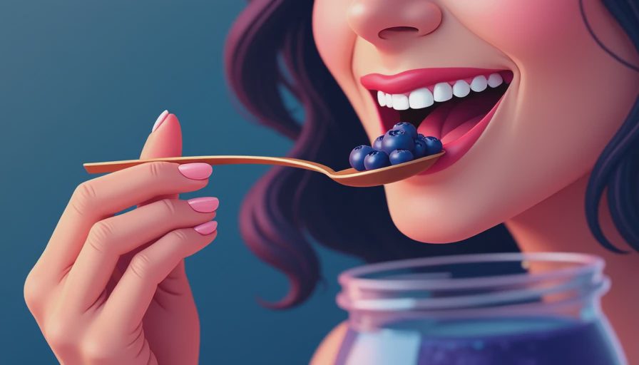 Visual context for blueberry jelly recipe