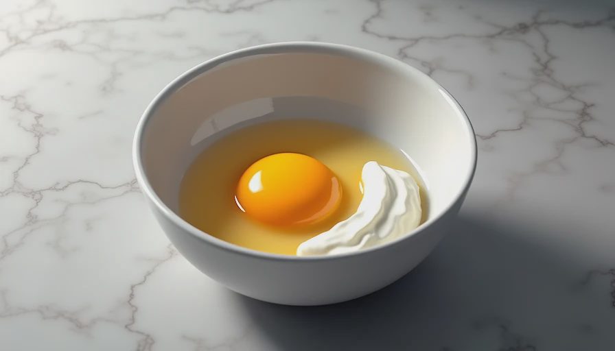 Illustration for eggs and sour cream