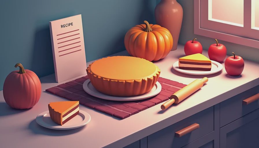 Visual context for pumpkin apple pie
